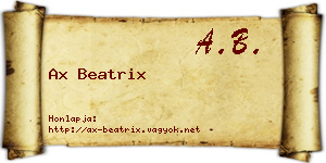 Ax Beatrix névjegykártya