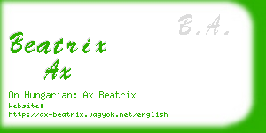 beatrix ax business card